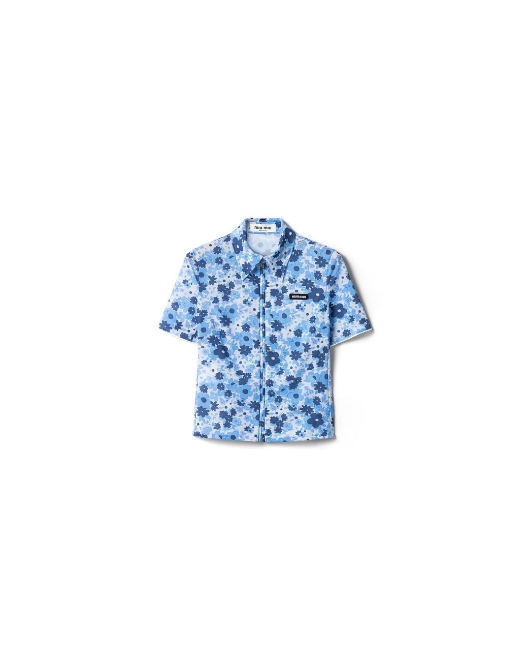 Miu Miu Blue Stretch Fabric Shirt