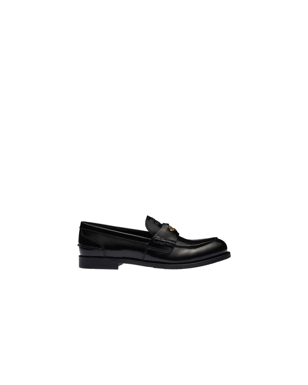 Miu Miu Black Brushed Leather Penny Loafers
