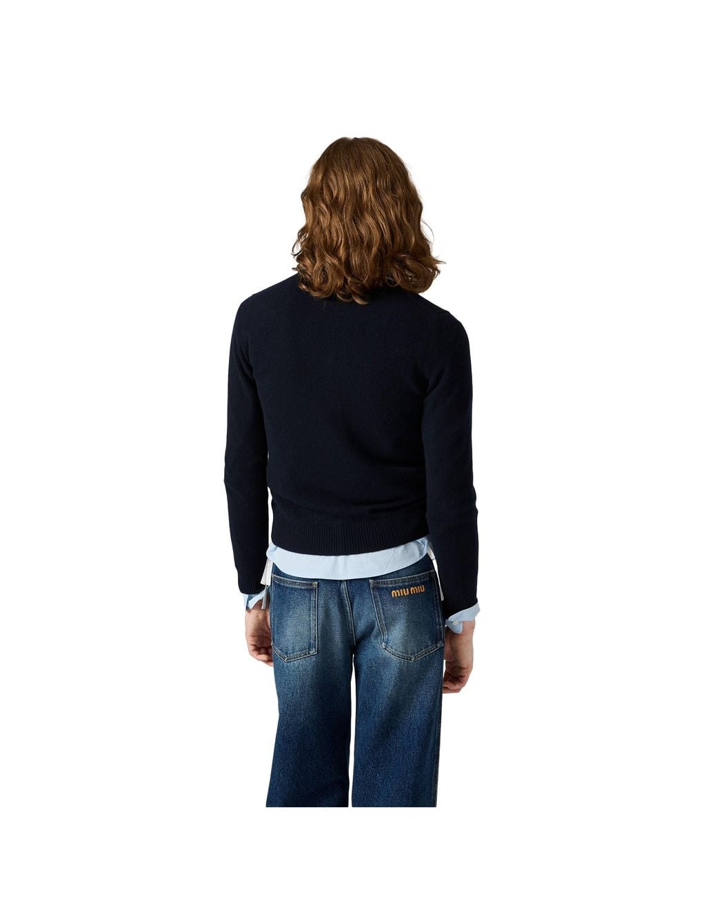 Miu Miu Blue Cashmere Cardigan