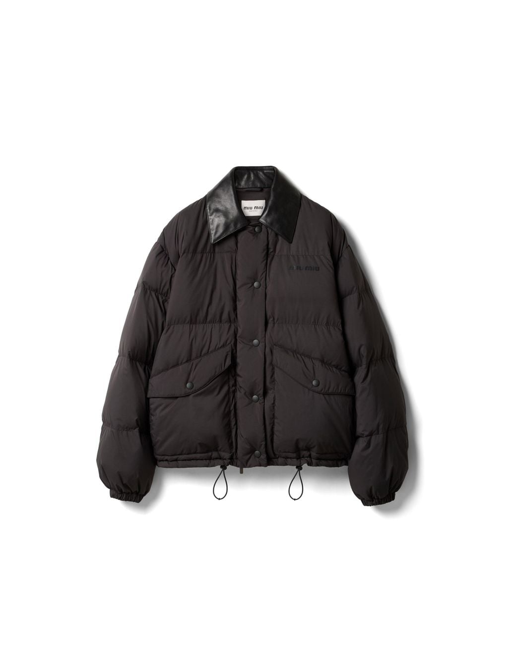 Miu Miu Black Technical Pongé Puffer Jacket
