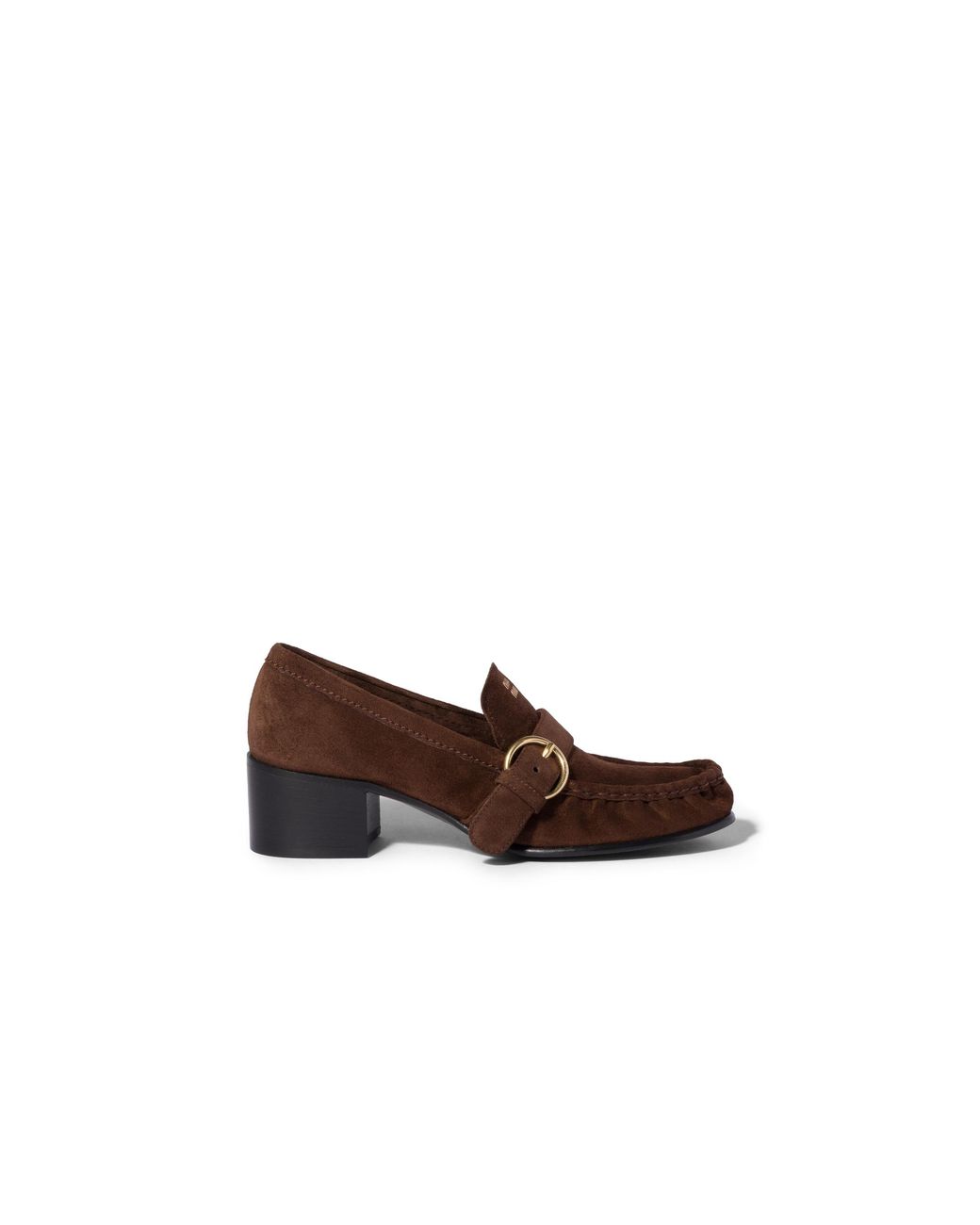 Miu Miu Brown Suede Loafers With Buckle