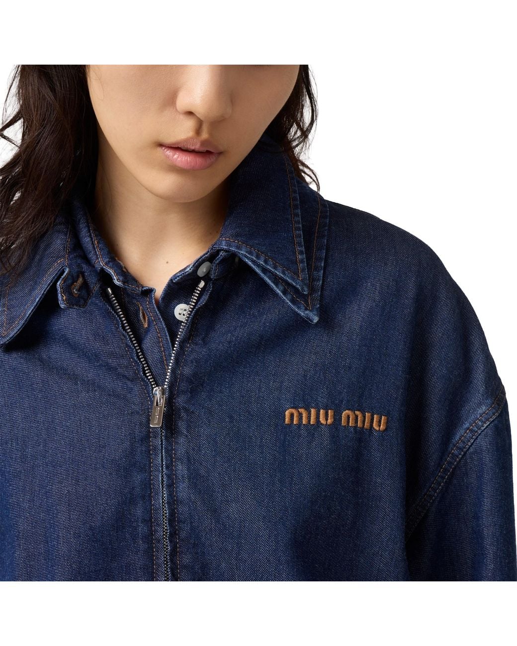 Miu Miu Blue Denim Blouson Jacket