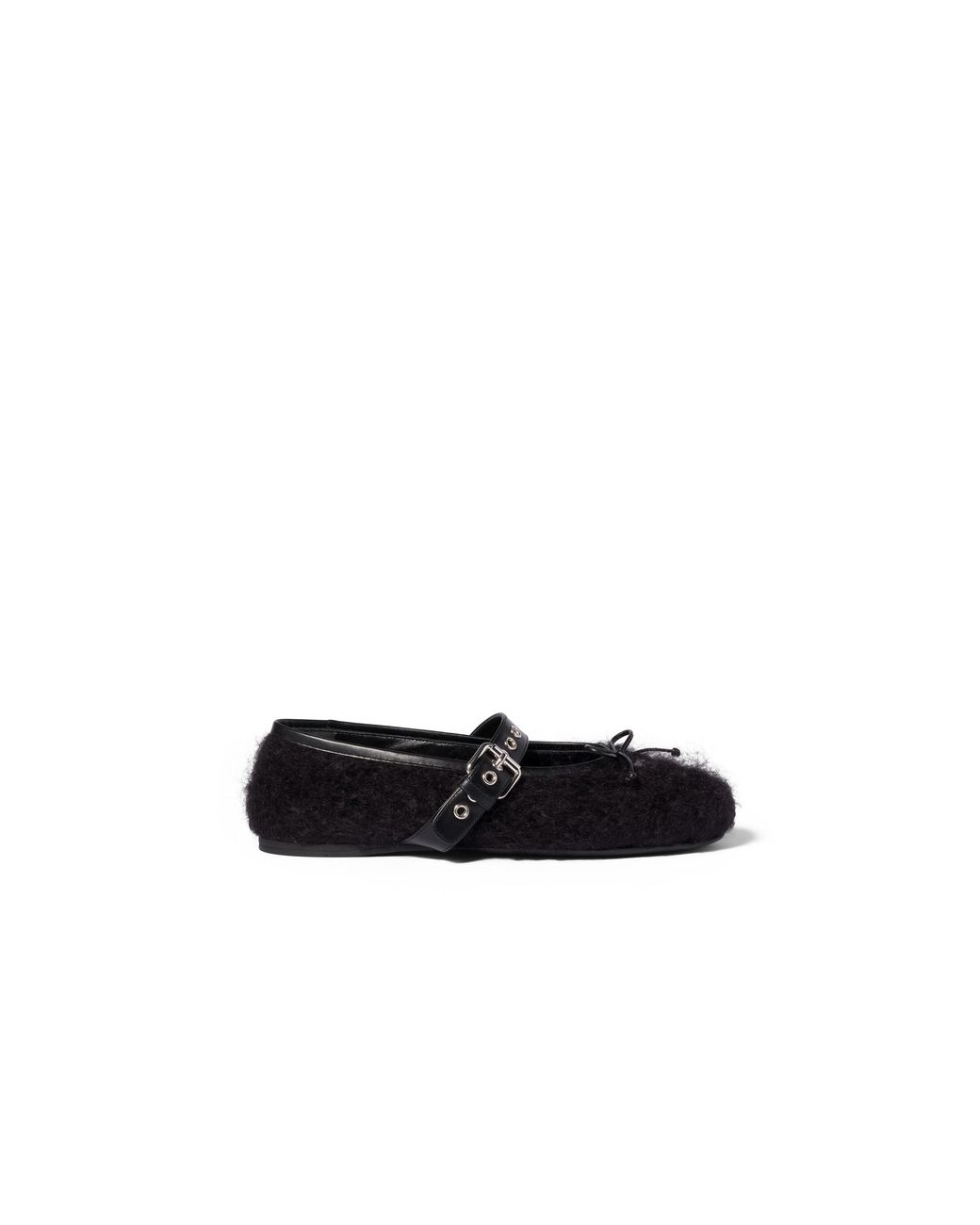 Miu Miu Black Mohair Ballerinas