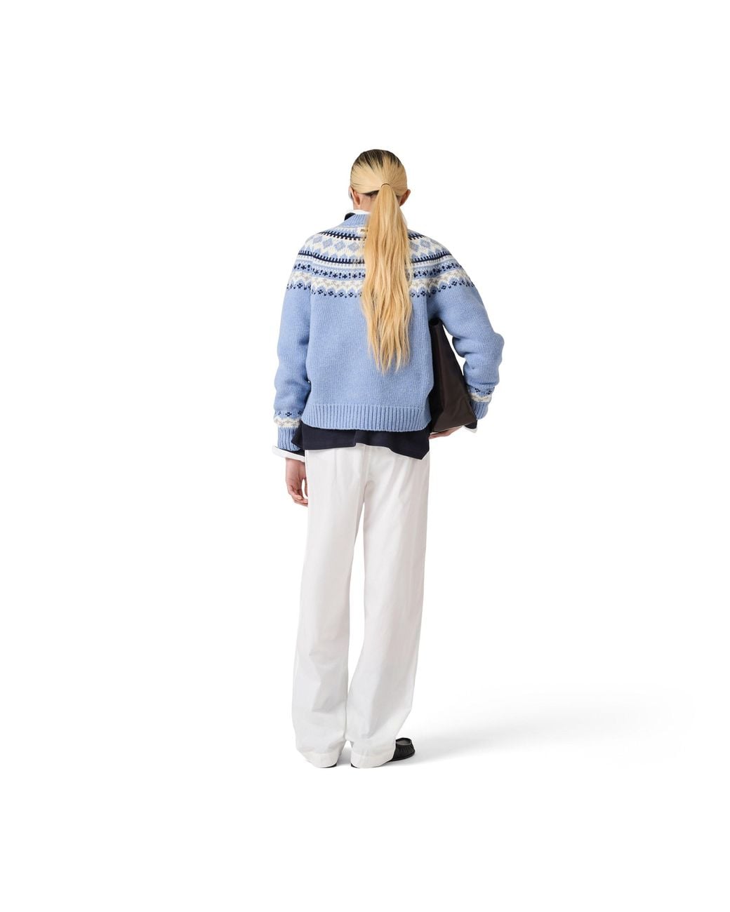 Miu Miu Blue Wool Crew-Neck Sweater