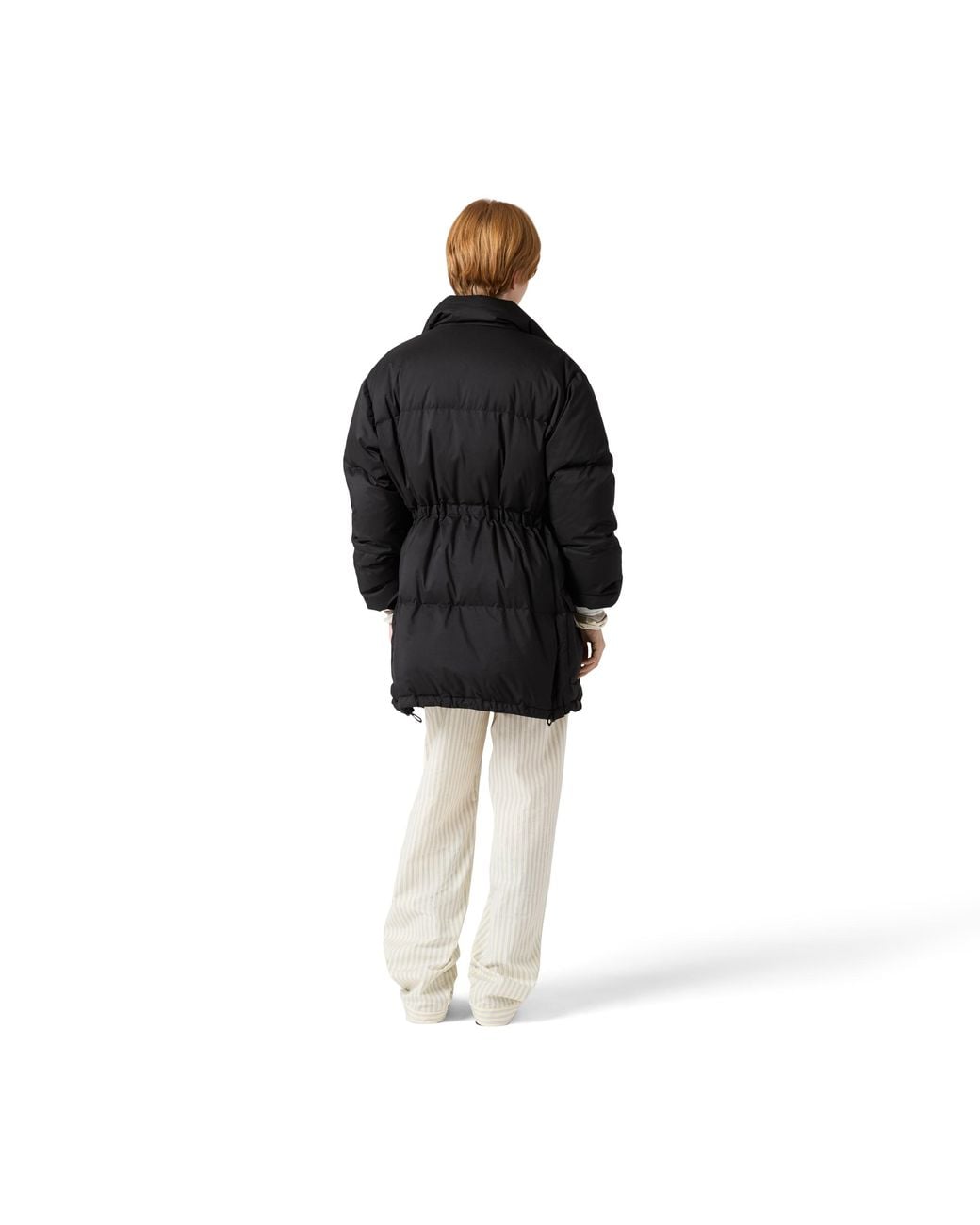 Miu Miu Black Technical Pongé Down Long Jacket