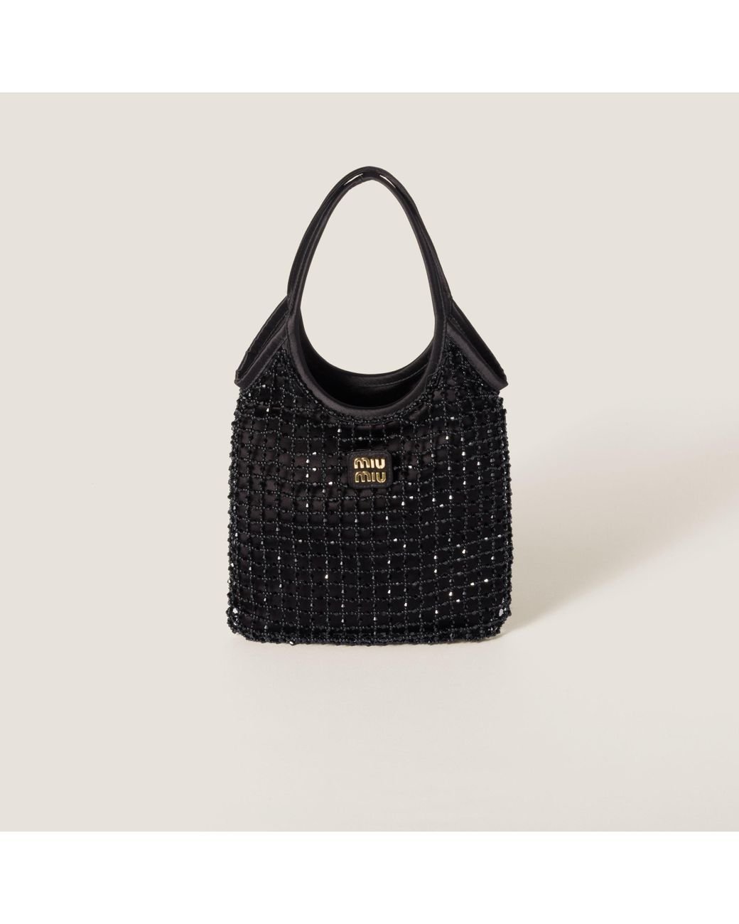【MIU MIU】IVY ビーズ ダッチェス バッグ Miu Miu Ivy Beaded Duchesse Bag in Black | Lyst