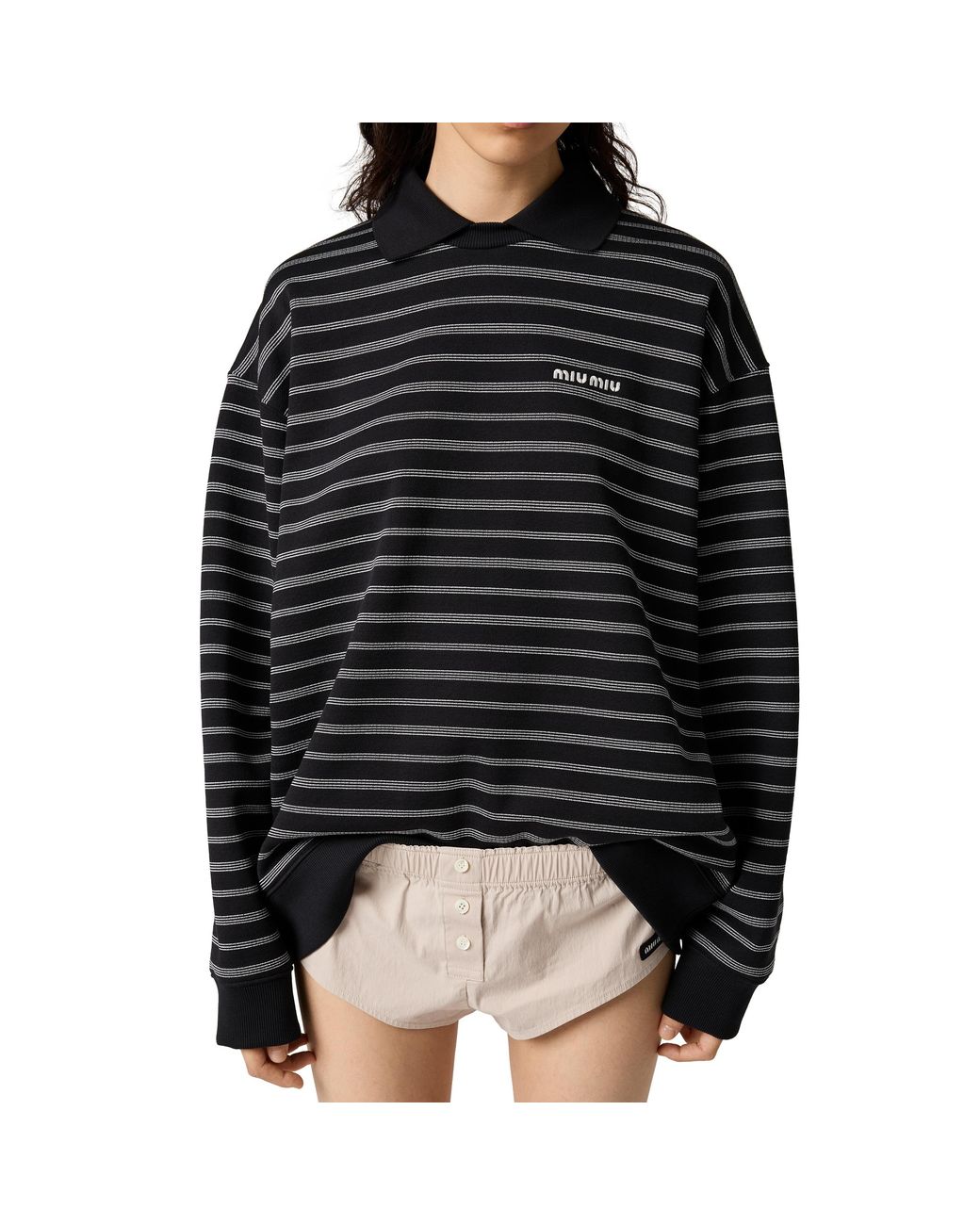 Miu Miu Black Cotton Sweatshirt