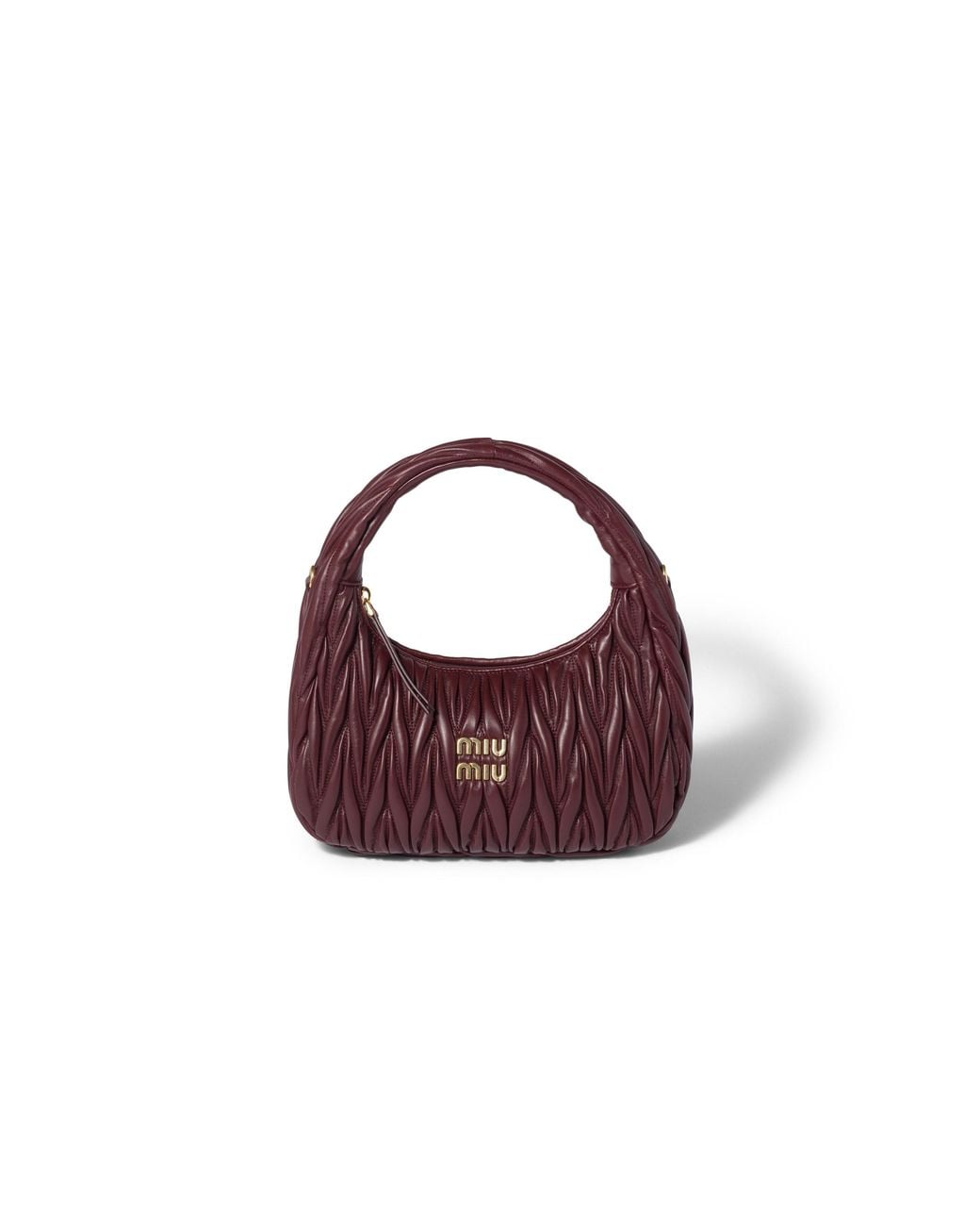 Miu Miu Brown Wander Matelassé Nappa Leather Hobo Bag