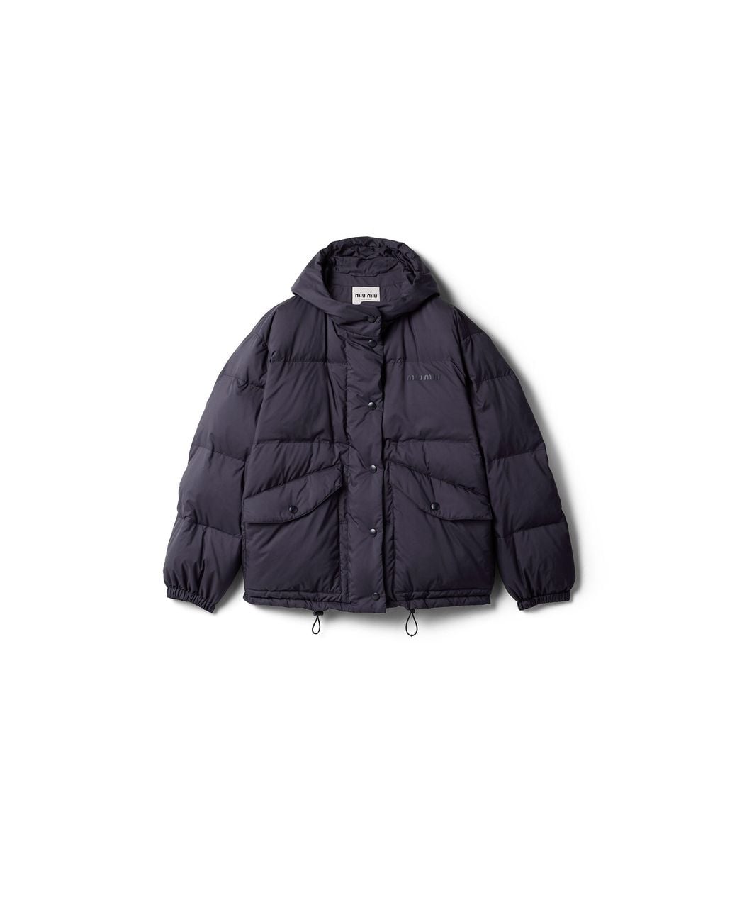 Miu Miu Blue Medium-Weight Technical Pongé Down Jacket