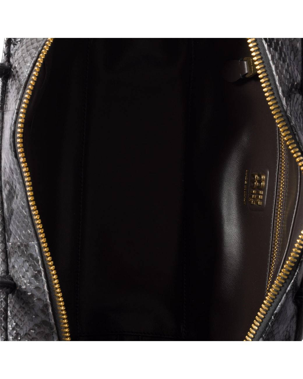 Miu Miu Gray Beau Python-Printed Ayers Leather Bag