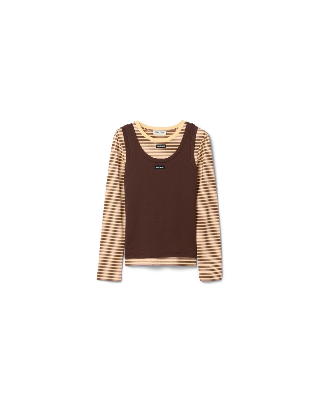Miu Miu Brown Jersey Tank Top And T-Shirt