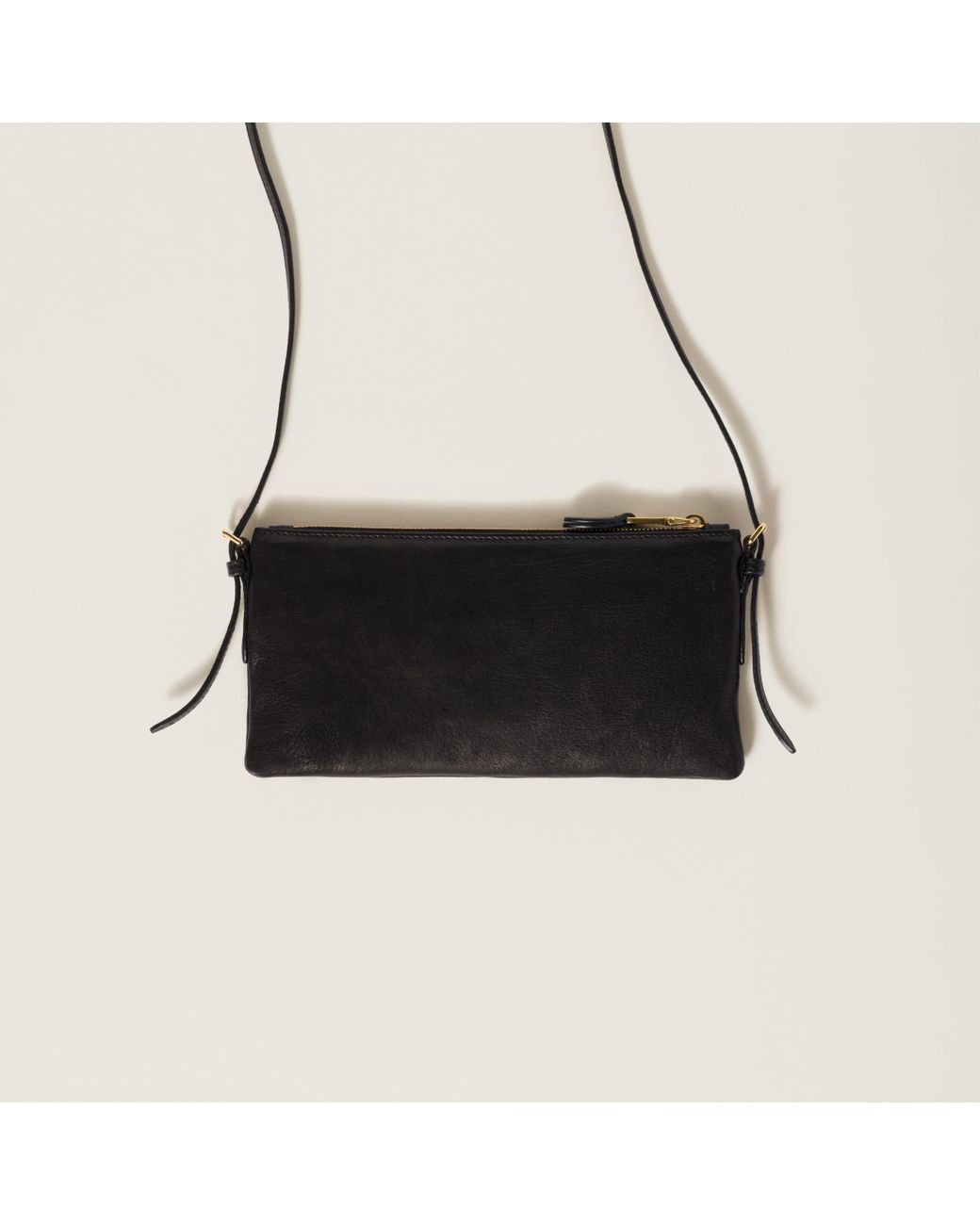 Miu Miu Nappa Leather Mini Pouch in Black | Lyst