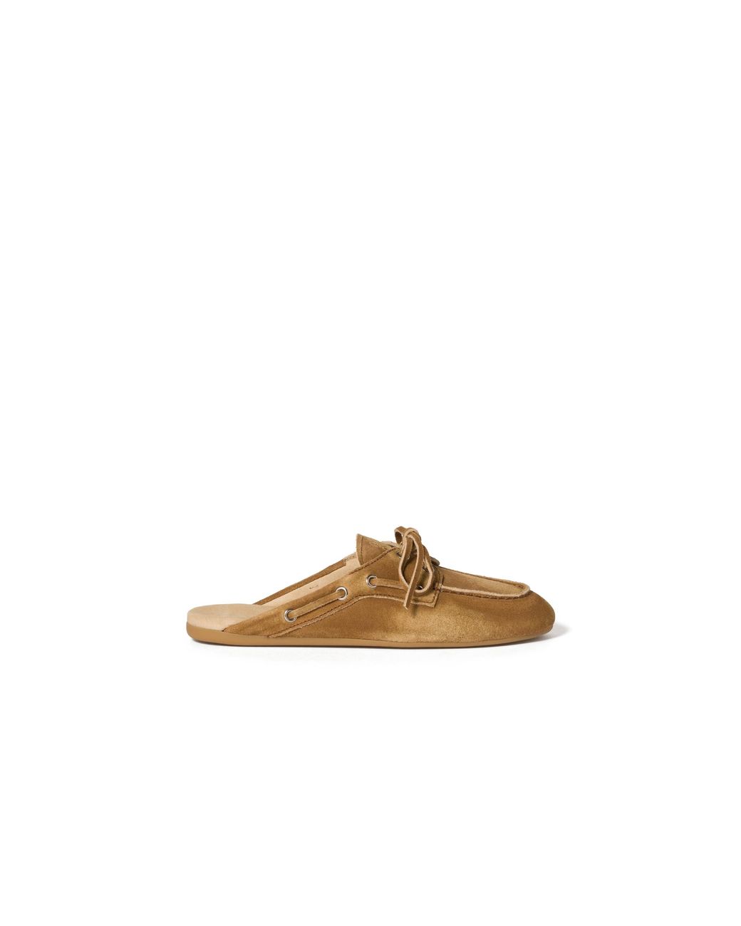 Miu Miu Brown Faded Suede Deck Mules