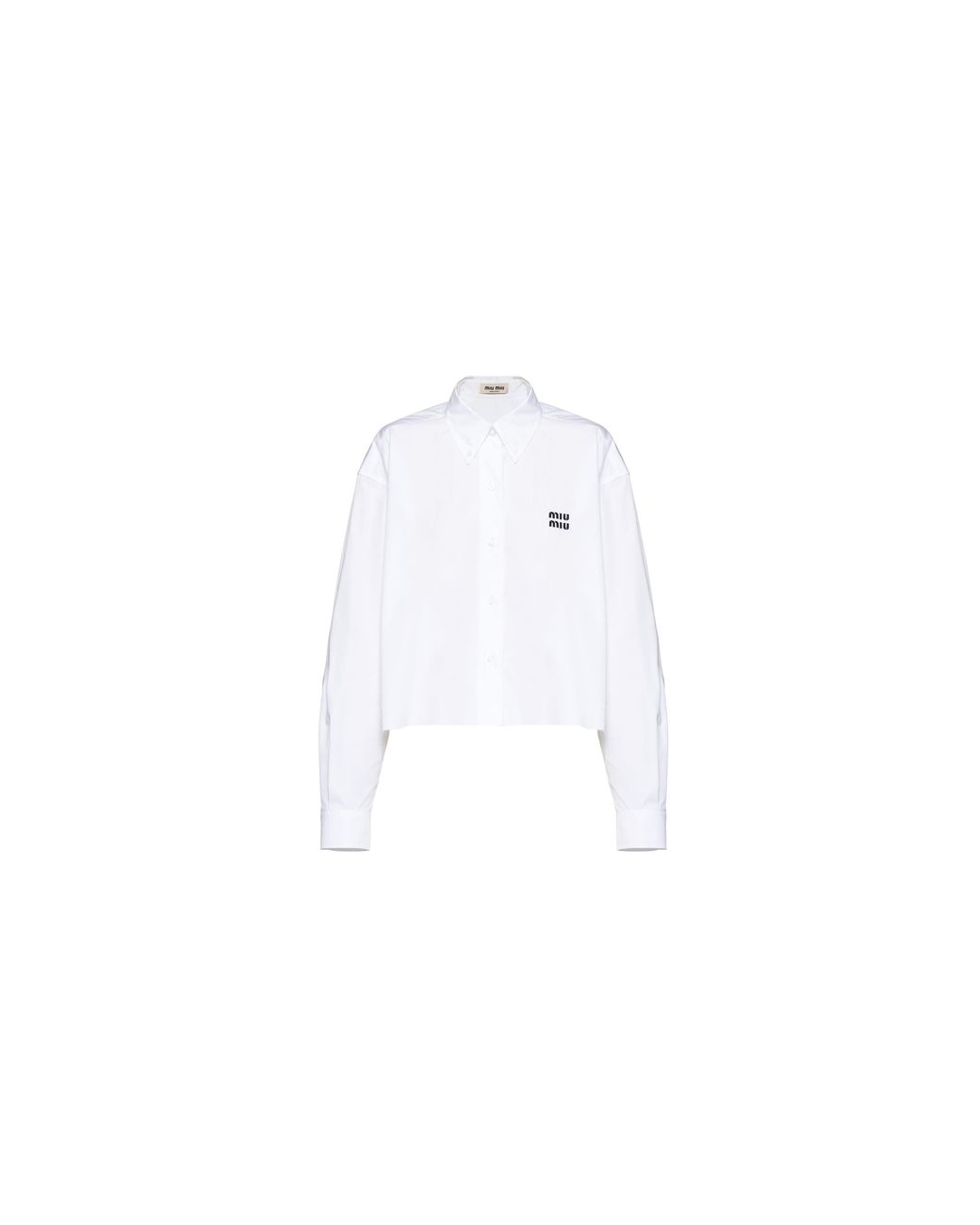 Miu Miu White Cropped Poplin Shirt