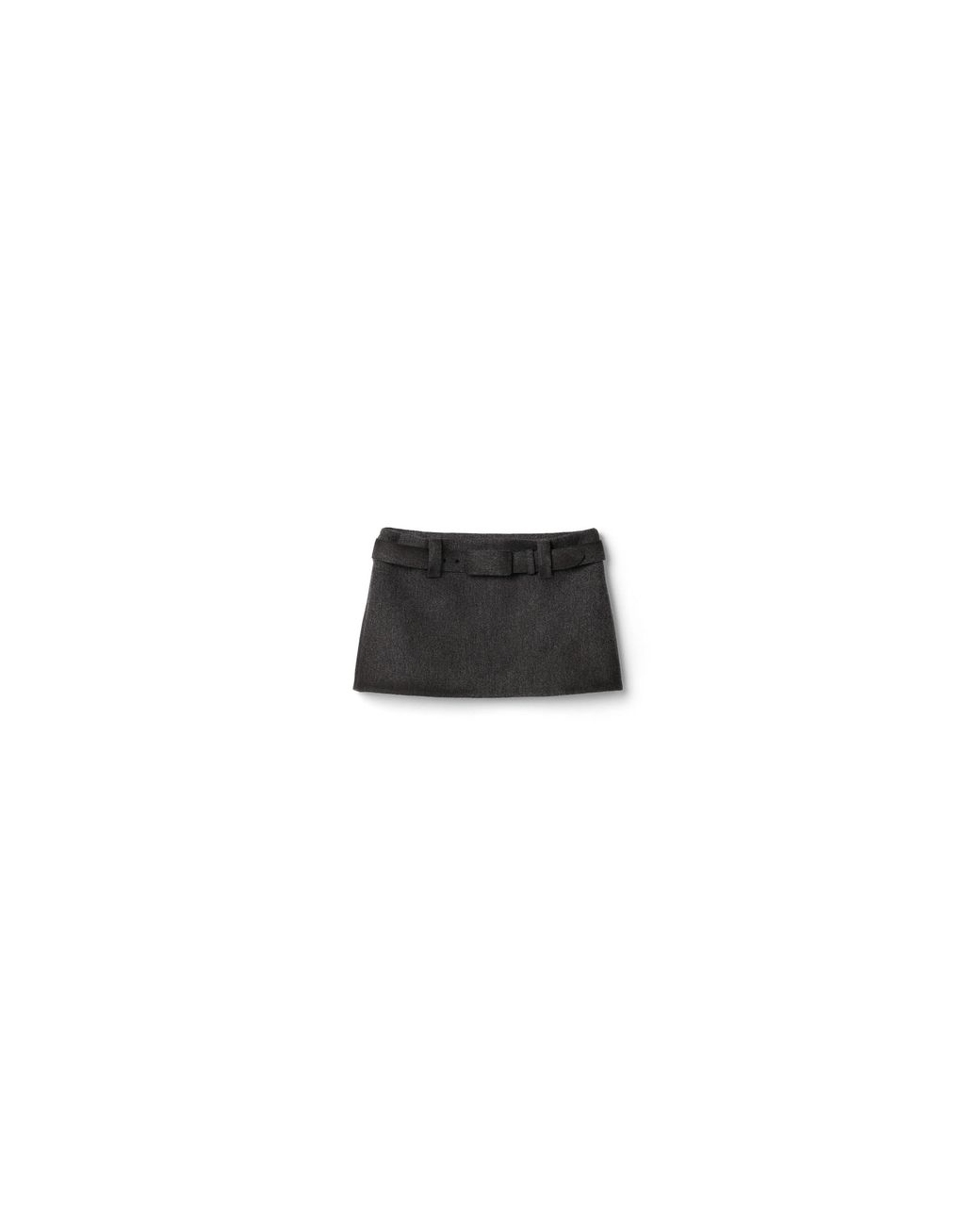 Miu Miu Black Waxed Double Wool Miniskirt
