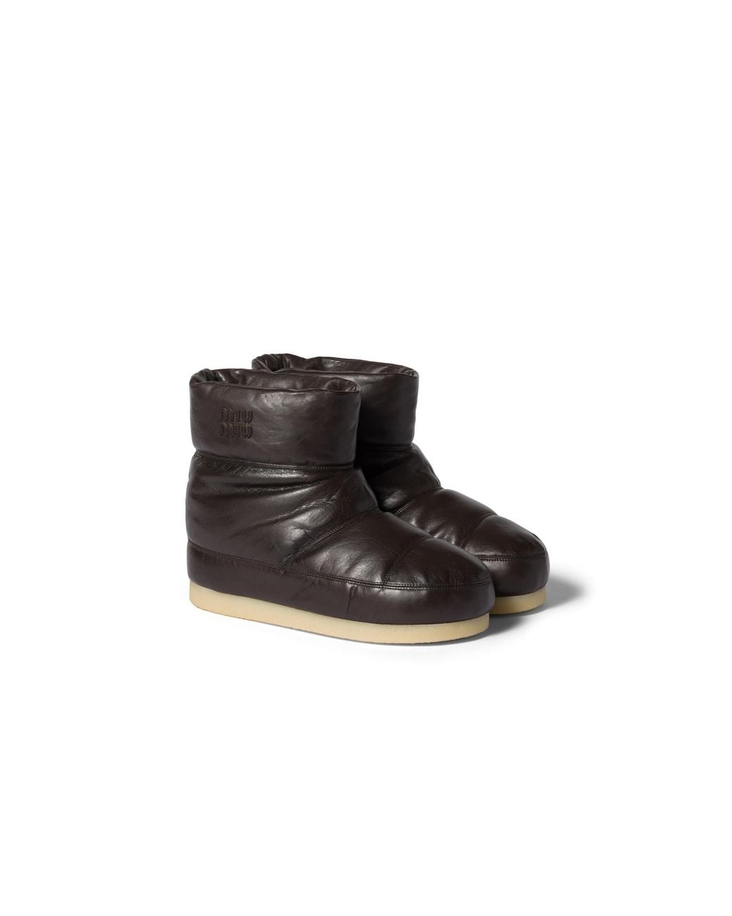 Miu Miu Black Padded Nappa Leather Booties