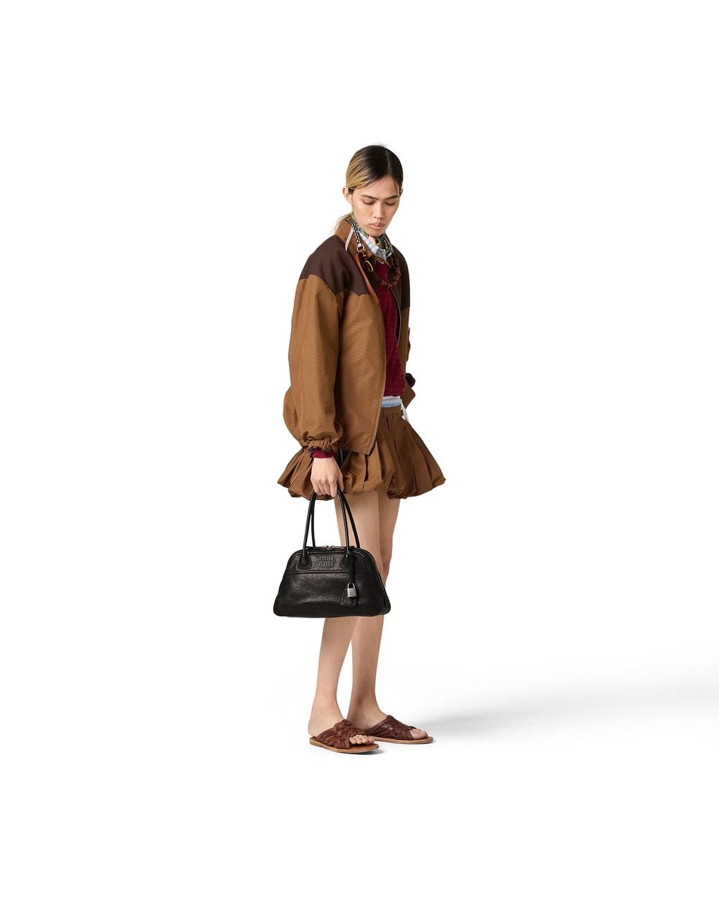 Miu Miu Black Vivant Nappa Leather Bag