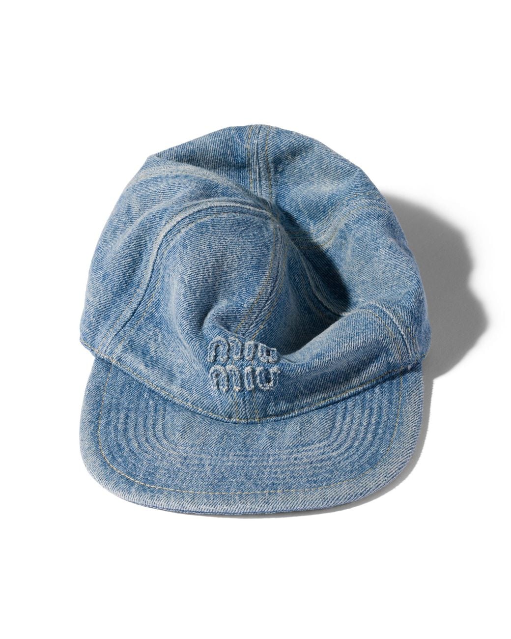 Miu Miu Blue Washed Denim Baseball Cap