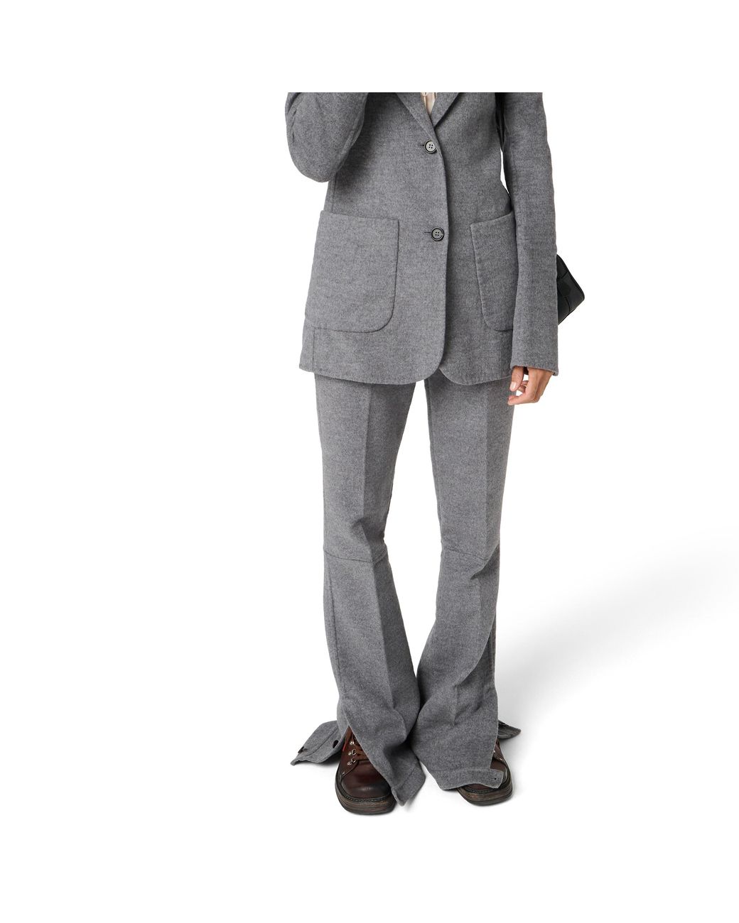 Miu Miu Gray Double Wool Pants