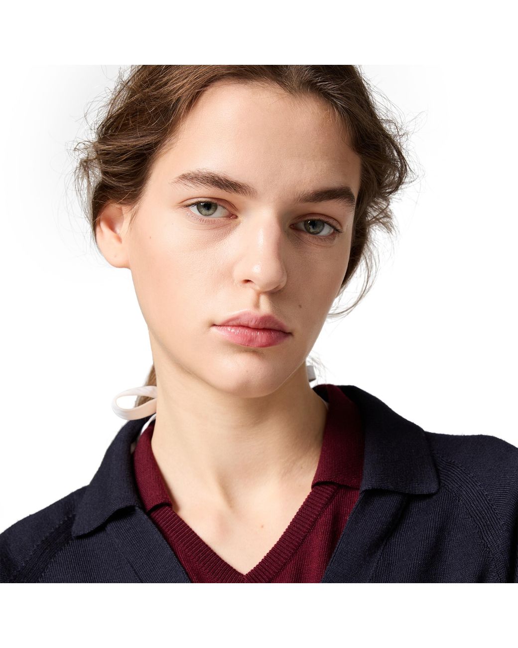 Miu Miu Blue Wool Cardigan