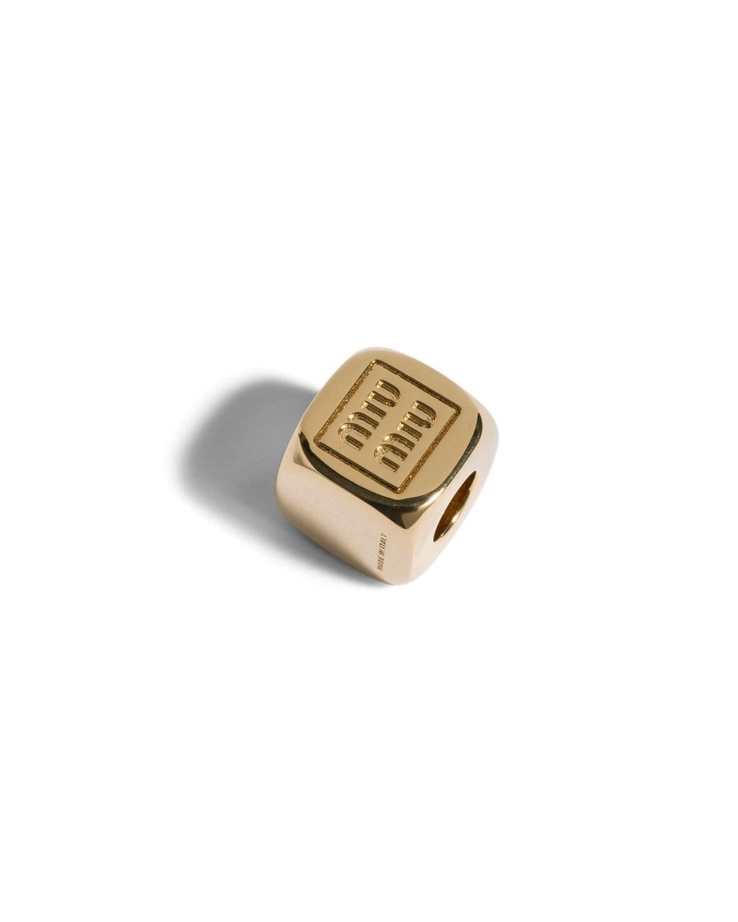 Miu Miu Pink Enameled Metal Dice Charm With Heart