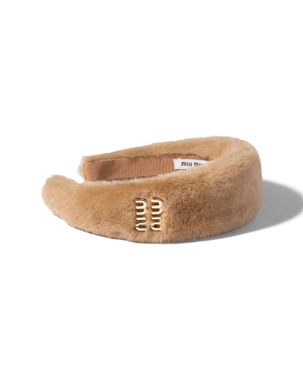 Miu Miu White Shearling Headband