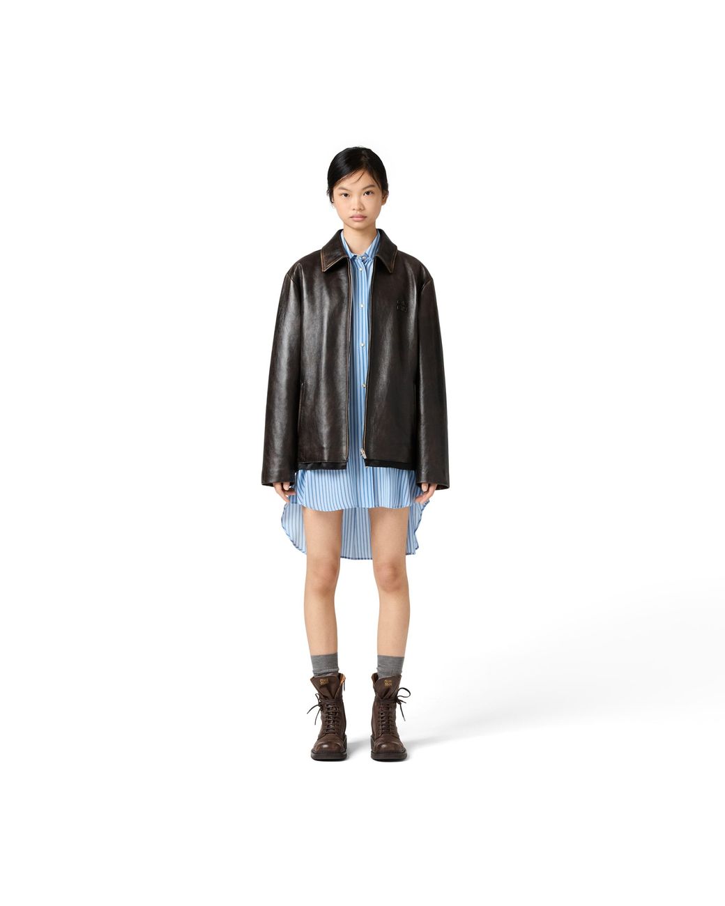 Miu Miu Black Nappa Leather Jacket