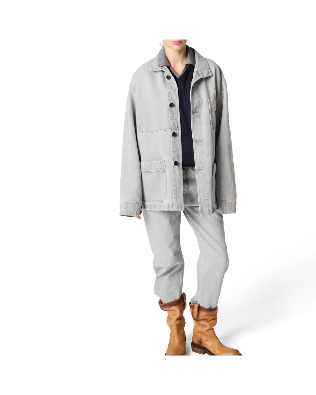 Miu Miu Gray Five-Pocket Denim Jeans