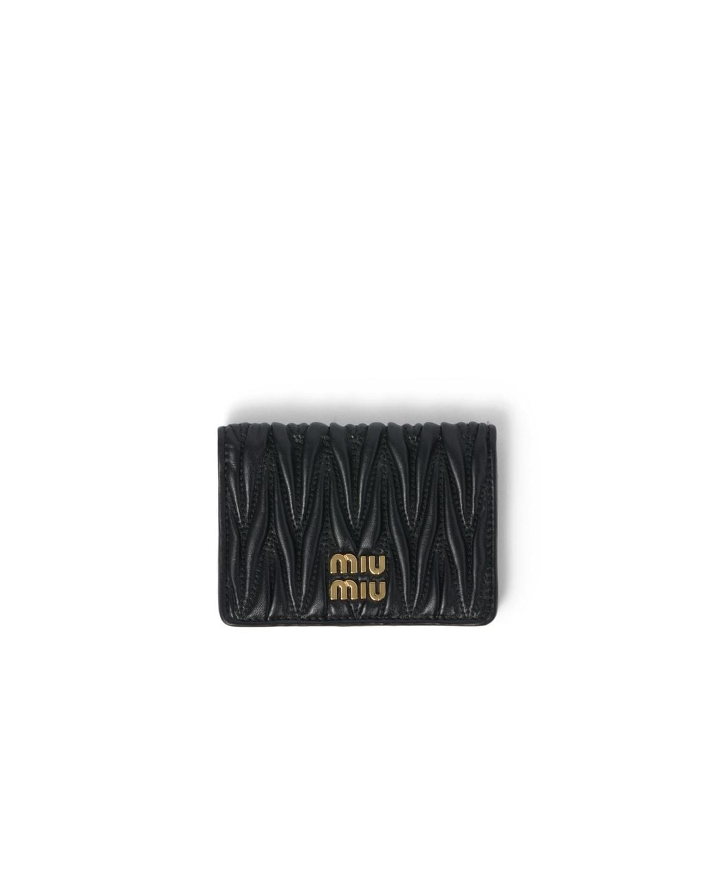 Miu Miu Black Matelassé Nappa Leather Card Holder