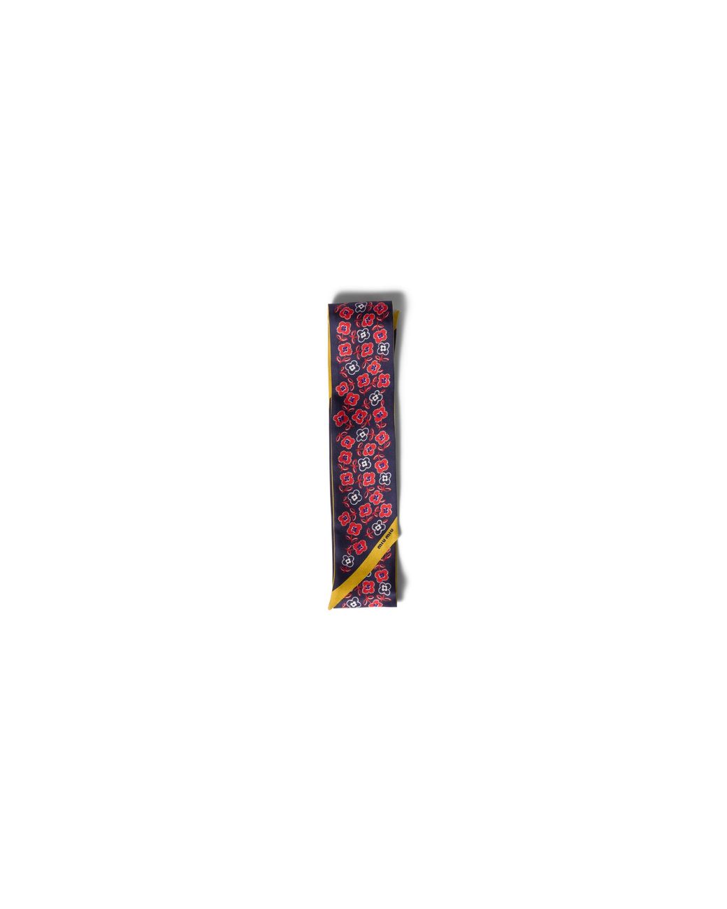 Miu Miu Purple Printed Twill Scarf