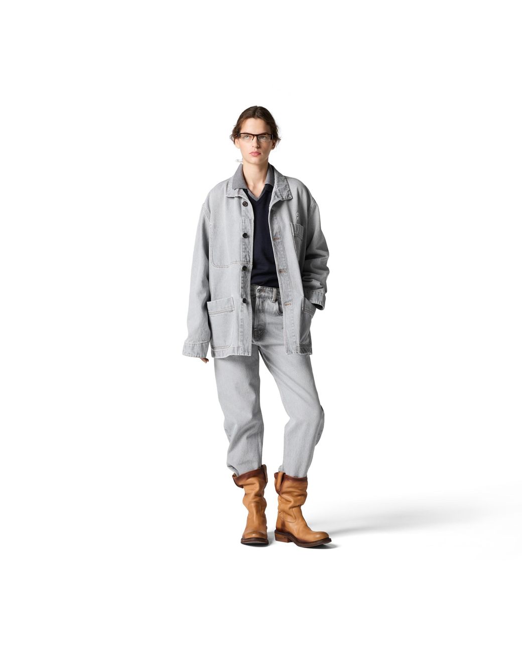 Miu Miu Gray Five-Pocket Denim Jeans