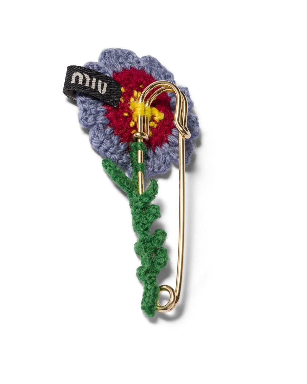 Miu Miu Blue Crochet Brooch