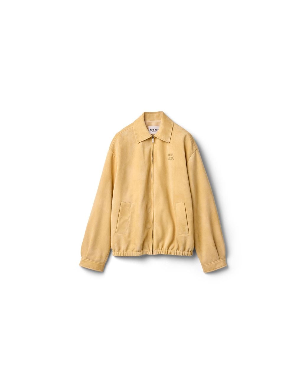 Miu Miu Natural Waxed Suede Blouson Jacket