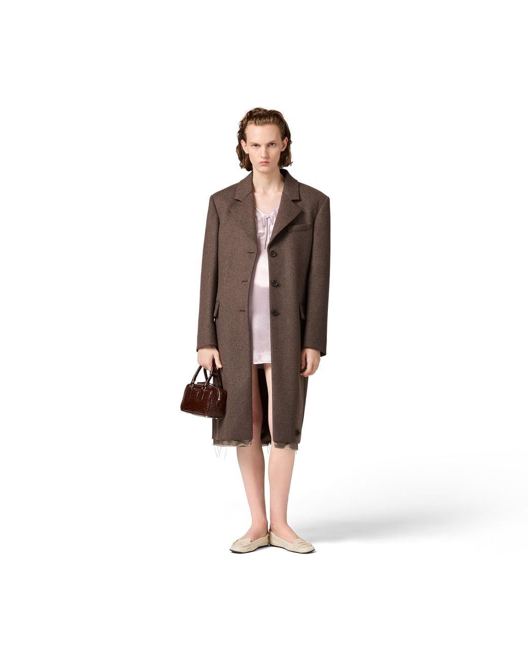 Miu Miu Brown Single-Breasted Cloth Coat