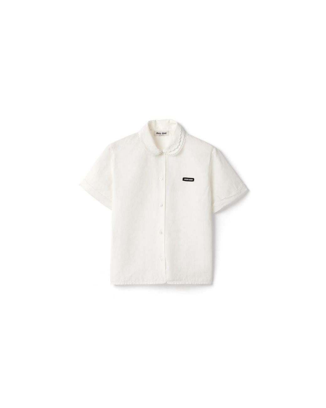 Miu Miu White Slubbed Poplin Shirt