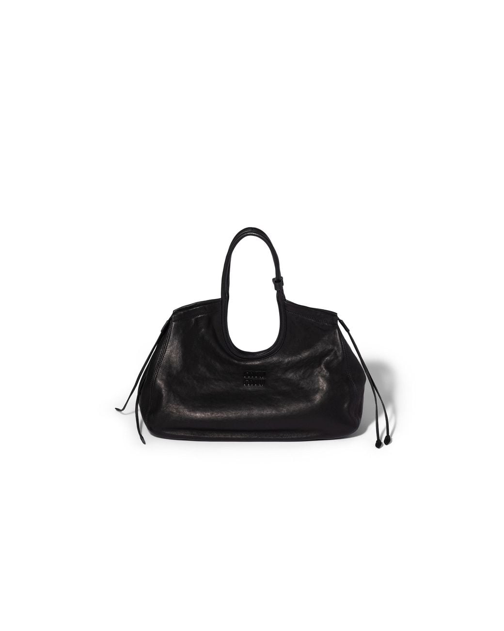 Miu Miu Black Ivy Nappa Leather Shopping Bag