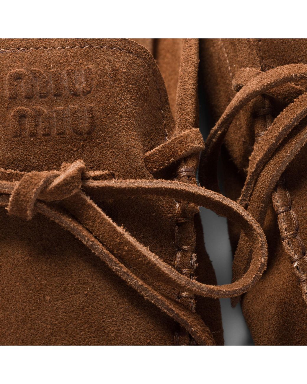 Miu Miu Brown Suede Deck Mules