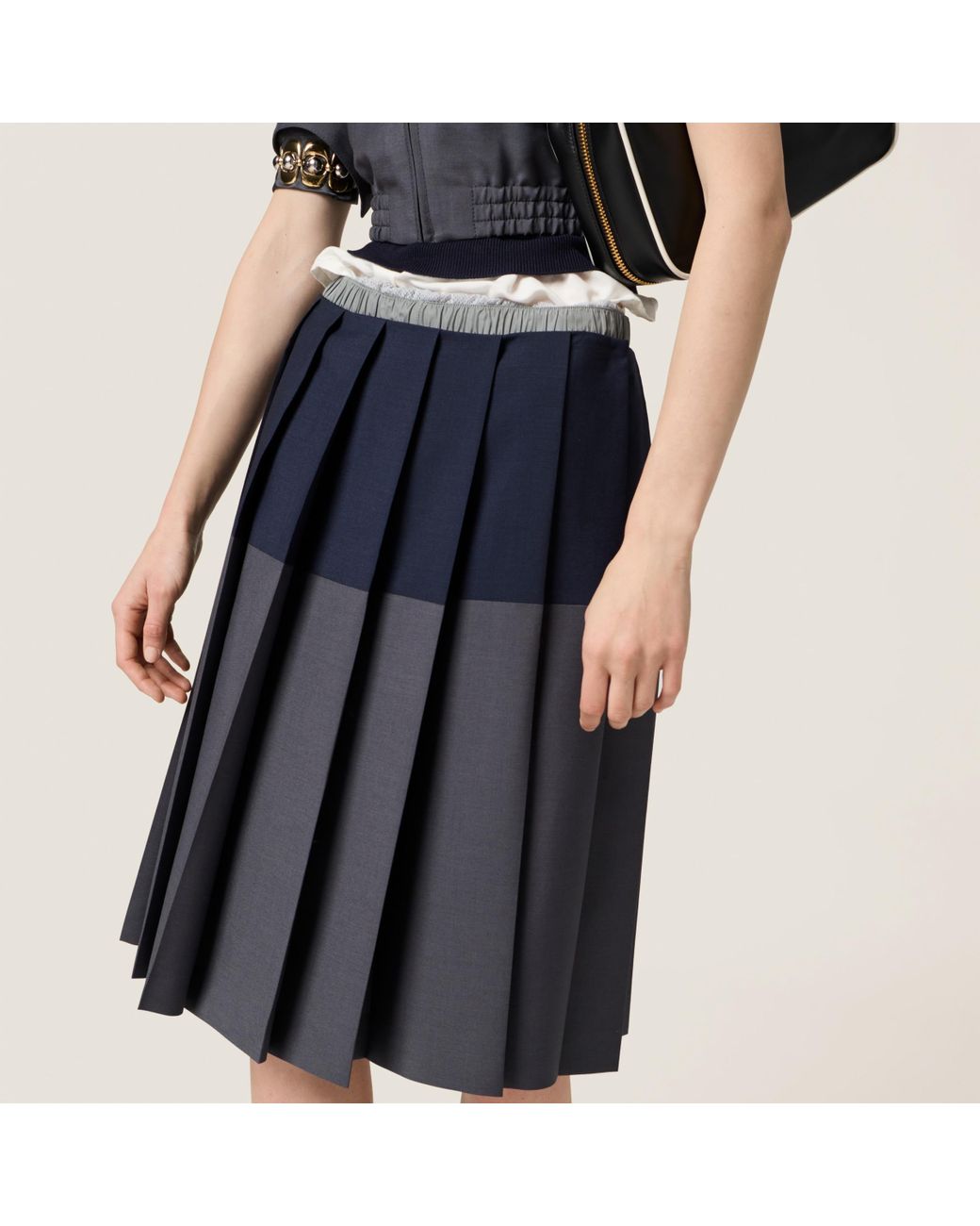 Miu Miu Kid Mohair Skirt in Blue | Lyst