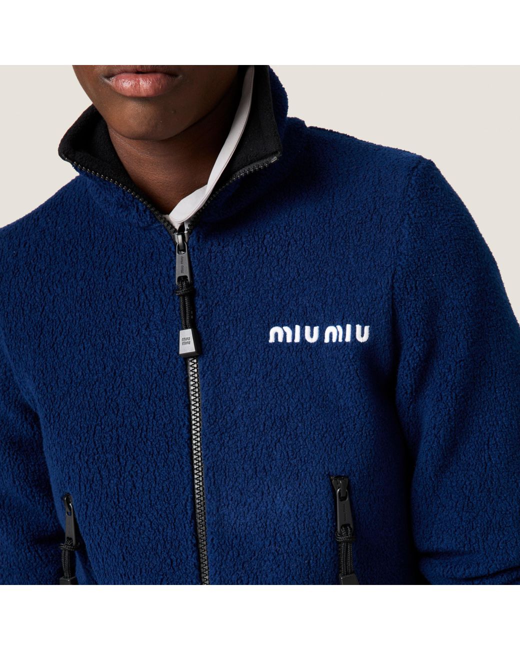 MiuMiu＊Cotton cropped sweatshirt フリースシャツ＊送料込 miu-miu-Navy-Cotton-Fleece-