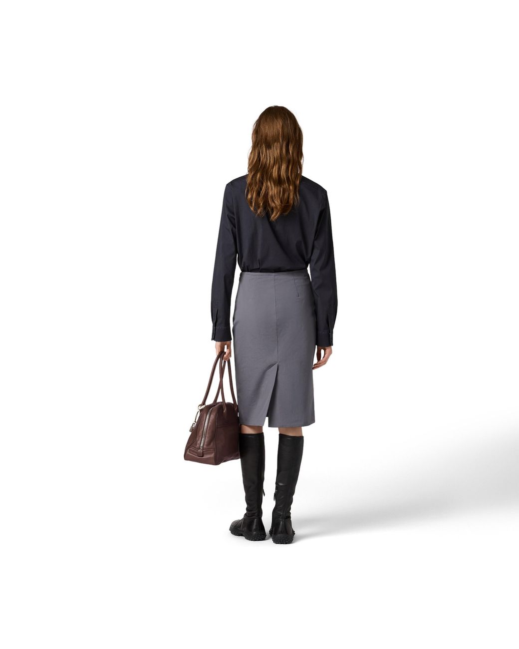 Miu Miu Blue Stretch Poplin Skirt