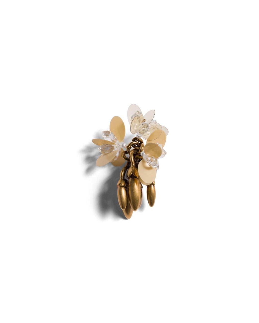 Miu Miu Metallic Single Metal Earring With Crystals