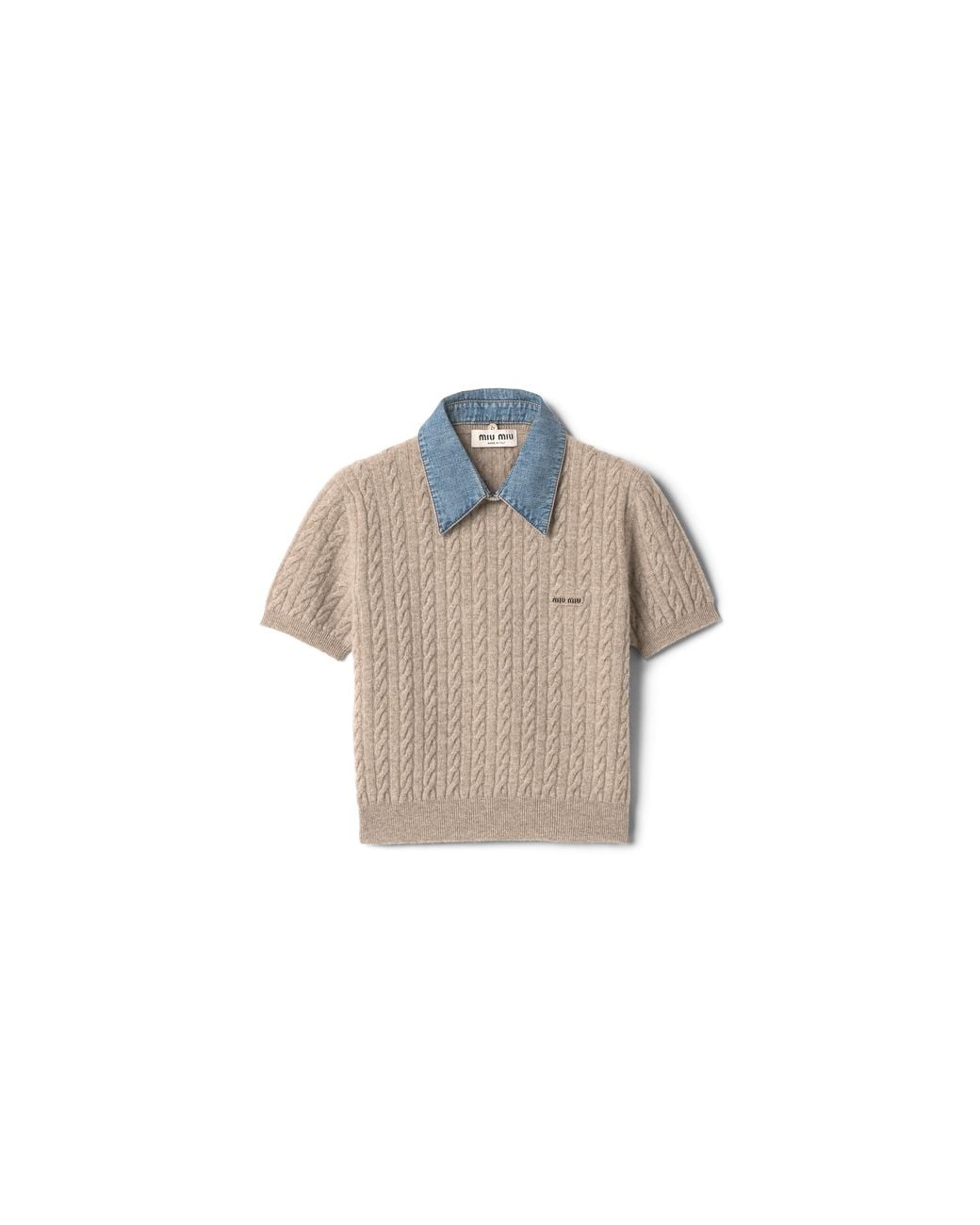 Miu Miu Gray Wool And Cashmere Knit Sweater