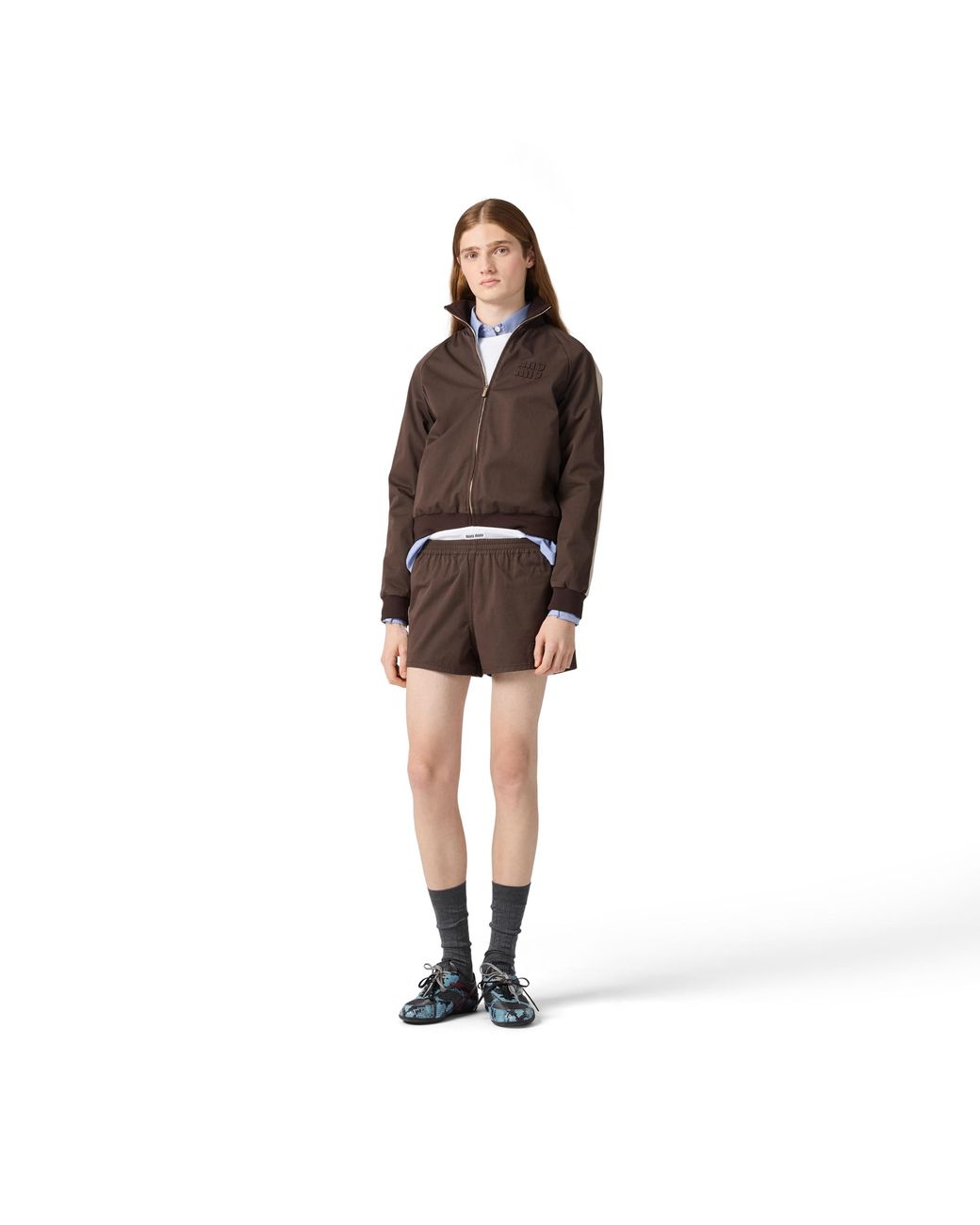 Miu Miu Brown Washed Twill Shorts