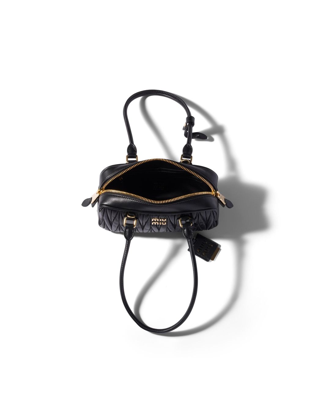 Miu Miu Black Arcadie Matelassé Nappa Leather Bag