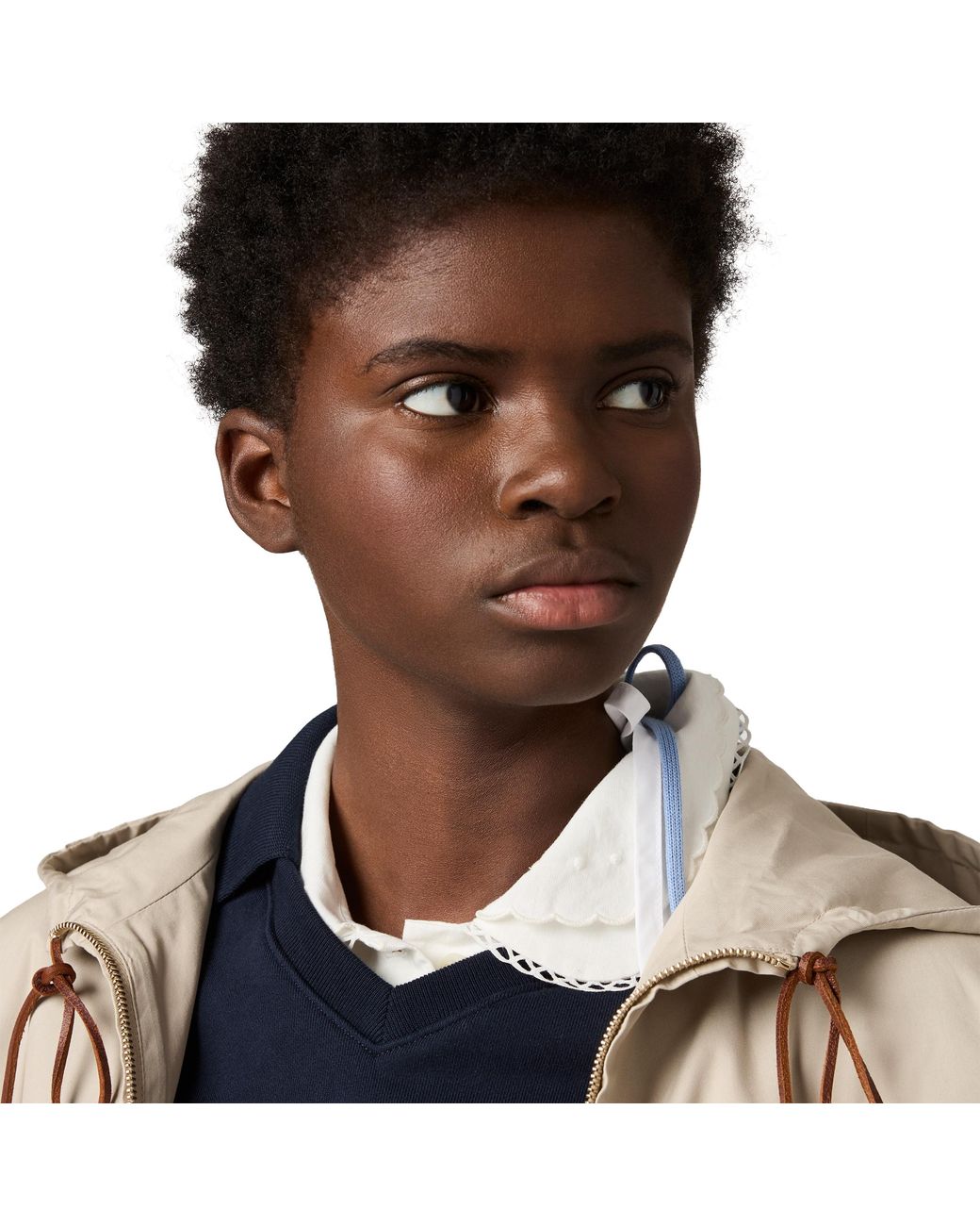 Miu Miu White Slubbed Poplin Side-Tie Shirt