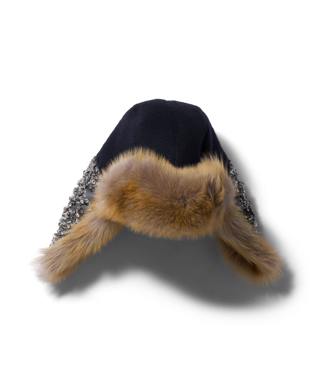 Miu Miu Multicolor Embroidered Wool And Shearling Hat