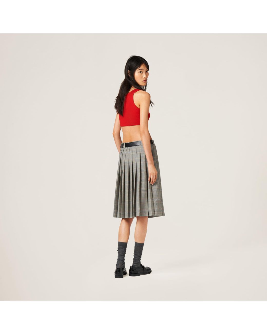 関税込 MiuMiu | Viscose skirt Miu Miu Viscose Skirt in Black | Lyst