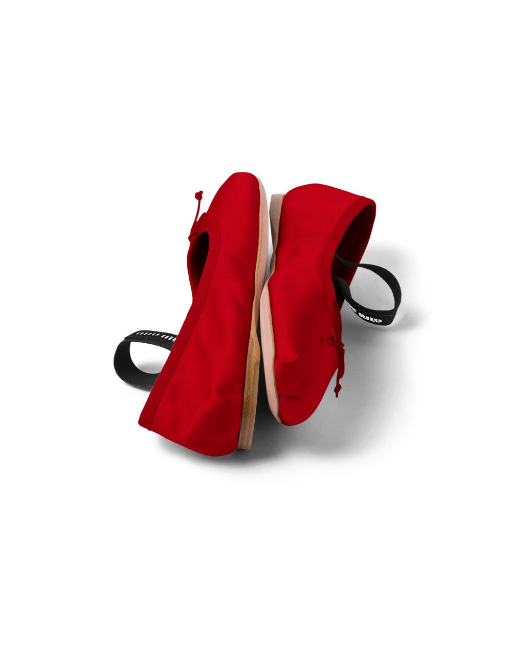 Miu Miu Red Satin Ballerinas