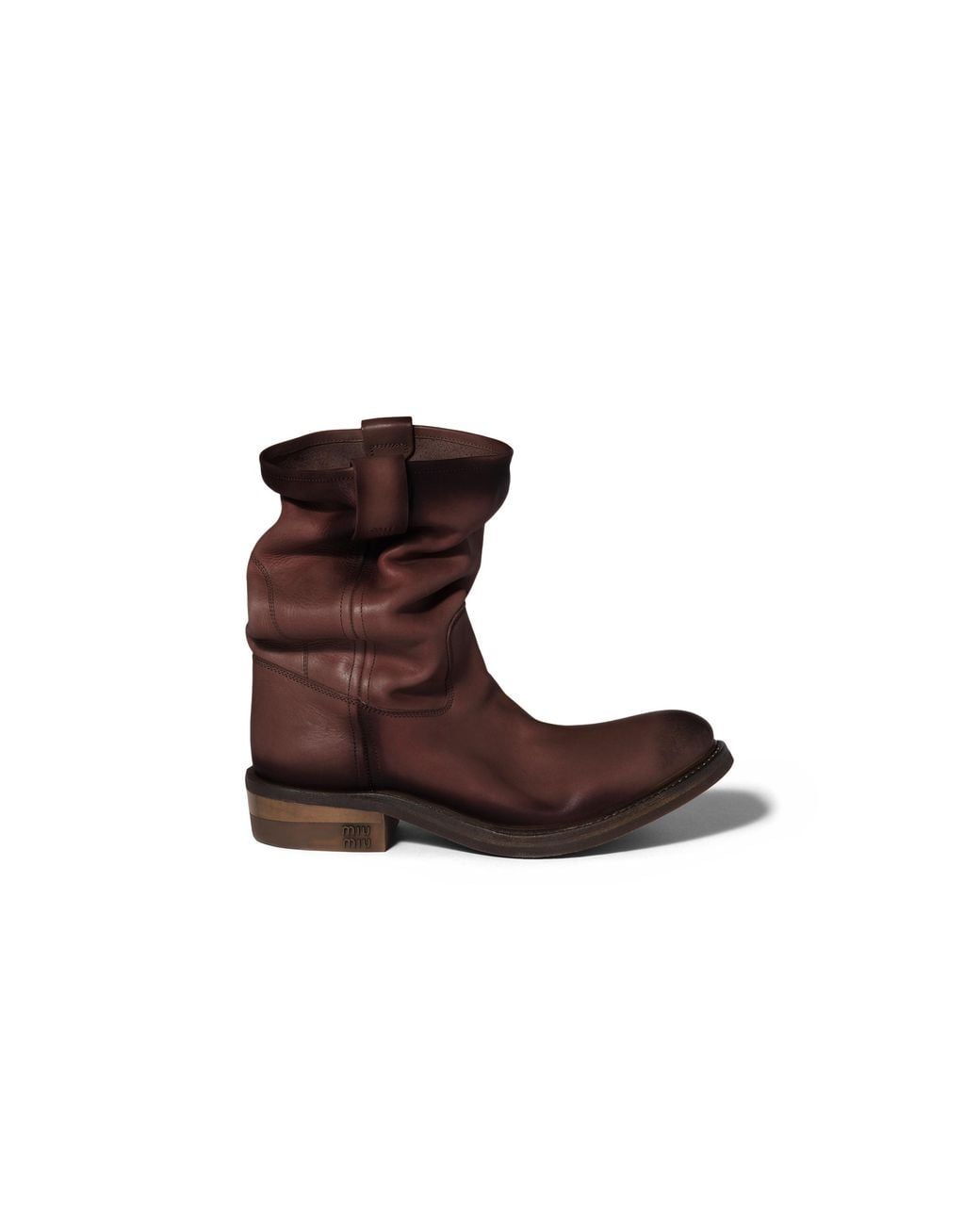 Miu Miu Brown Foule Leather Booties