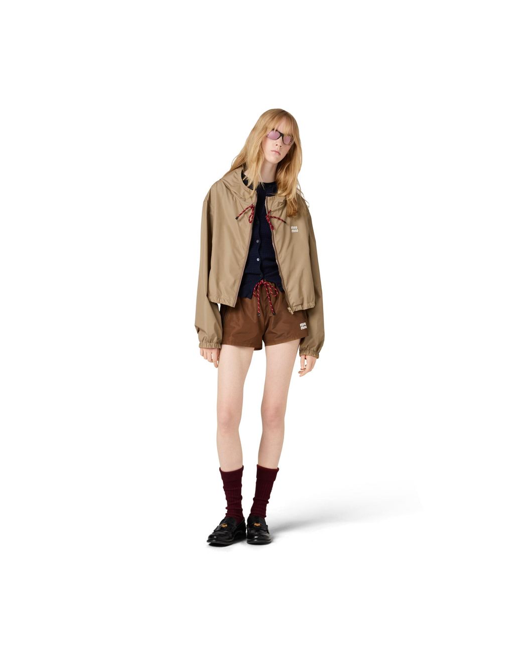 Miu Miu Natural Technical Fabric Blouson Jacket